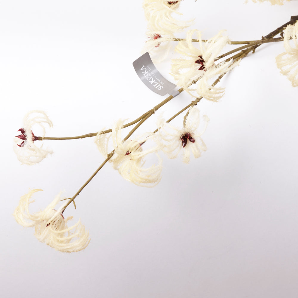 Clematis Spray (Silk-ka), Artificial, Cream, 129cm