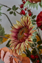 Sunflower Spray (Silk-ka), Artificial, Yellow / Pink, 87cm