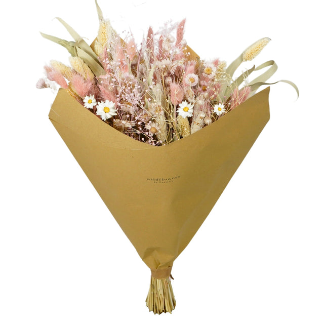 A box of Floriëtte bouquets in brown paper wrapping