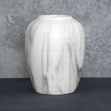 Vase, Marmoris, Black-White, 17 x 21cm