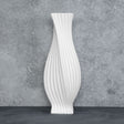 Vase, White Ceramic, Elegant Twist, 45cm