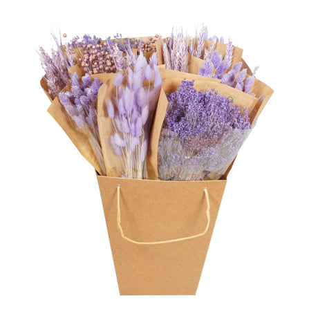 A box of Floriëtte bouquets in brown paper wrapping