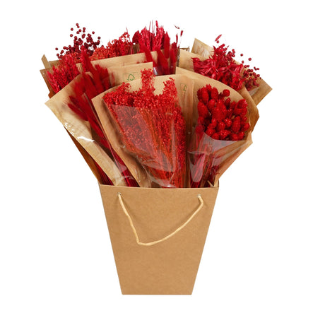 A box of Floriëtte bouquets in brown paper wrapping