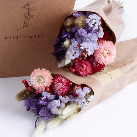 Bucket, Wildflower Bunches, Dried, Purple Dusk