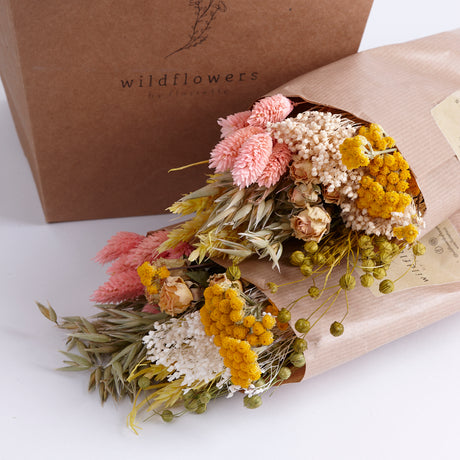 Bucket, Wildflower Bunches, Dried, Pink Lemonade