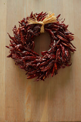 Chilli Wreath, Natural, 30cm Diameter