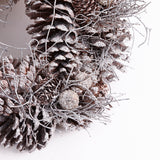 Christmas Wreath, Cone & Berry, Frosted, 31cm Diameter