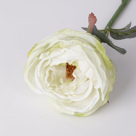 Rose, Little Joy, Artificial, White/Green, 30cm