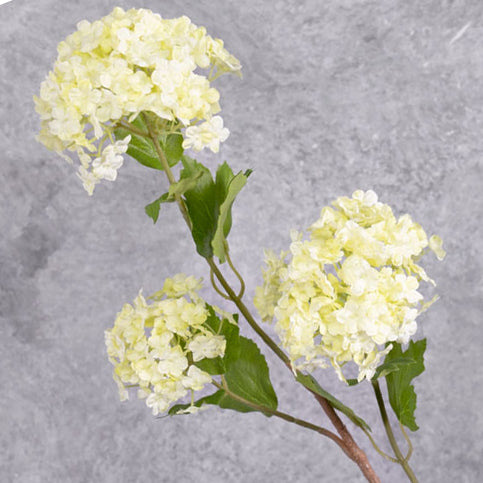 Viburnum Snowball Spray (Silk-ka), Artificial, Light Green, 107cm