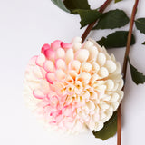 Dahlia Spray (Silk-ka), Artificial, Cream / Pink, 80cm