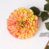 Dahlia Spray (Silk-ka), Artificial, Yellow / Red, 80cm