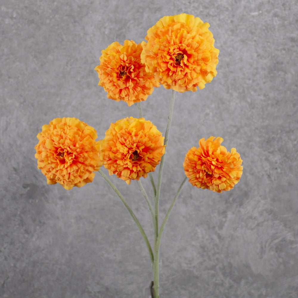 Marigold spray (Silk-ka), Artificial, Light Orange, 91cm