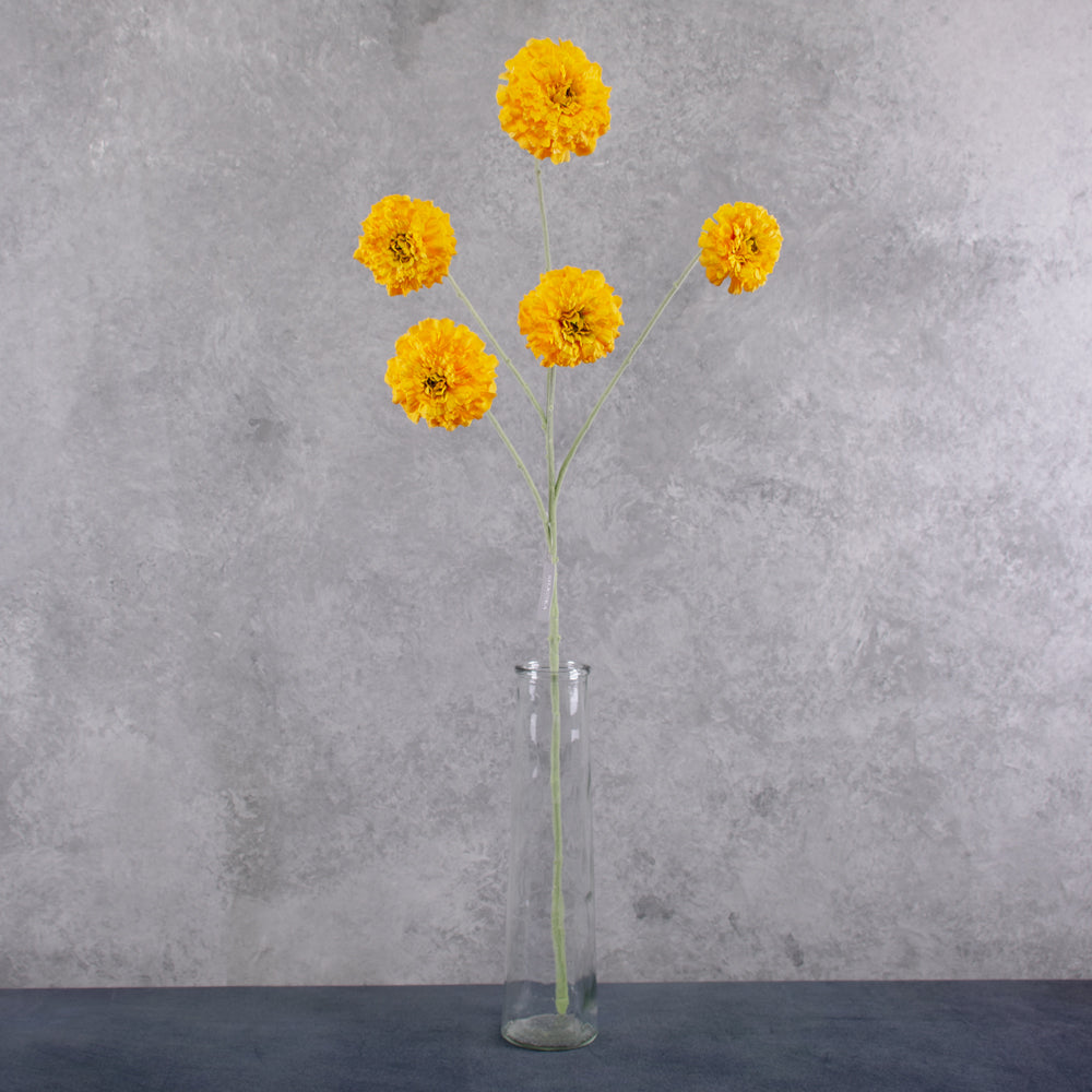 Marigold Spray (Silk-ka), Artificial, Yellow, 91cm