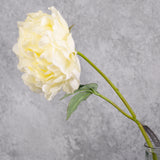 Peony Stem (Silk-ka), Artificial, Light Yellow, 57cm