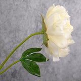 Peony Stem (Silk-ka), Artificial, Light Yellow, 57cm