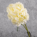 Peony Stem (Silk-ka), Artificial, Light Yellow, 57cm