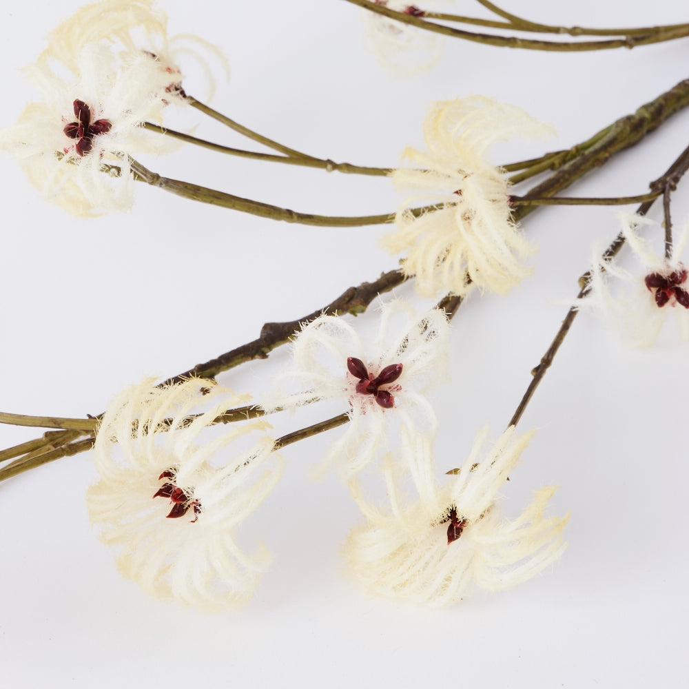 Clematis Spray (Silk-ka), Artificial, Cream, 129cm