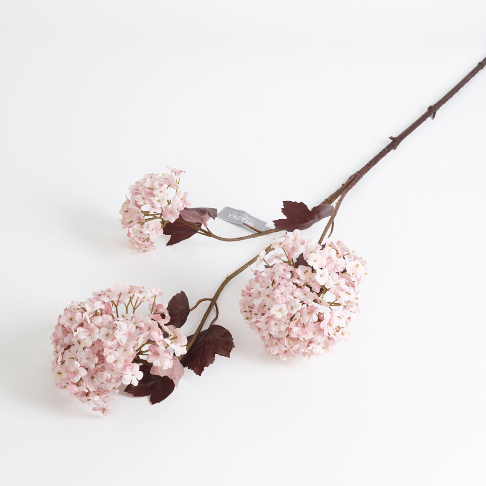 Viburnum Snowball Spray (Silk-ka), Artificial, Mauve, 107cm