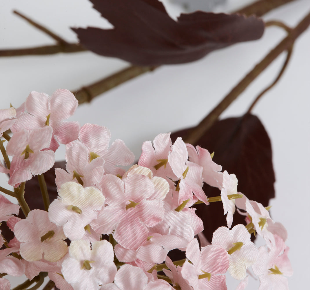 Viburnum Snowball Spray (Silk-ka), Artificial, Mauve, 107cm