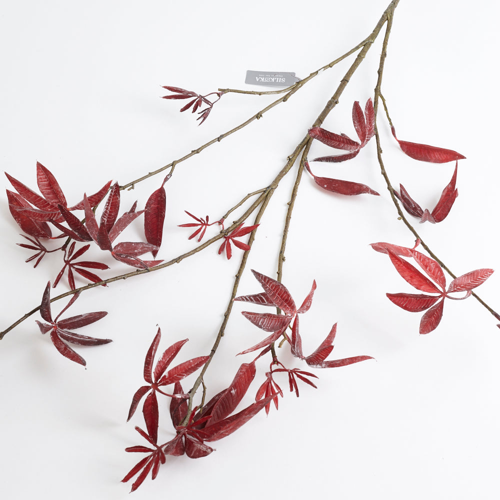 Maple (Acer) Spray (Silk-ka), Artificial, Burgundy 126cm