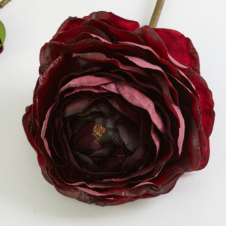 Ranunculus Spray (Silk-ka), Artificial, Burgundy, 65cm