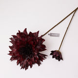 Dahlia Spray (Silk-ka), Artificial, Burgundy, 102cm