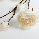 Rose Spray (Silk-ka), Artificial, Peach and Cream, 101cm