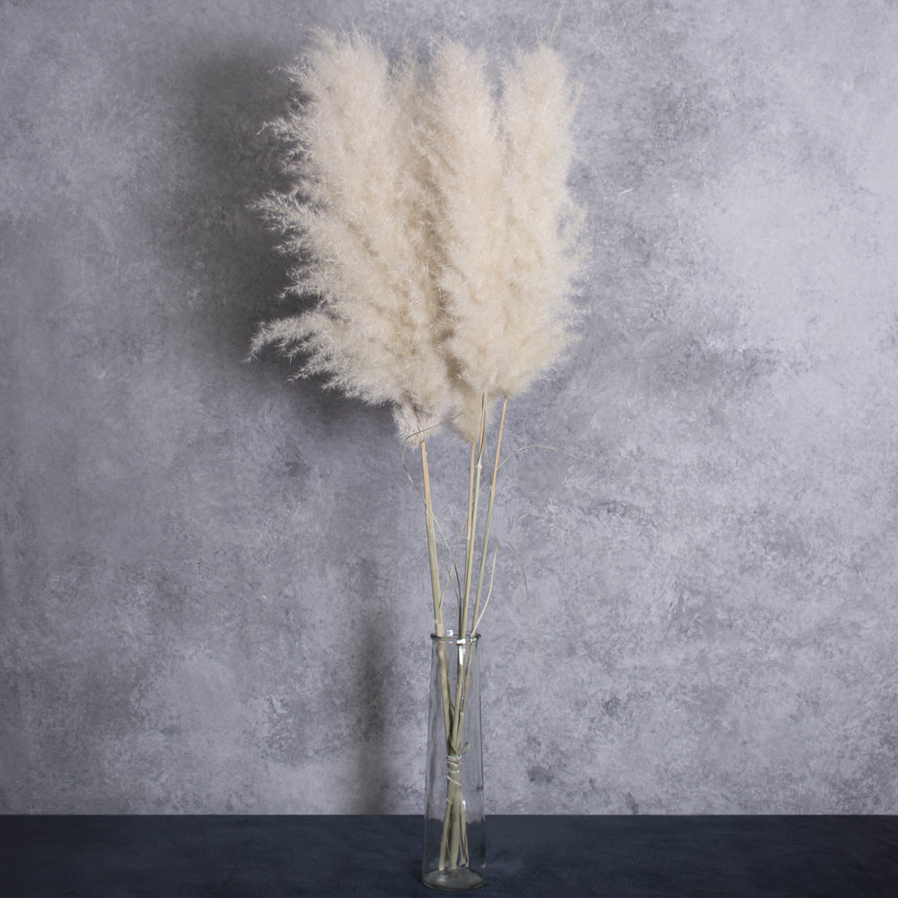 3 - Piece Artificial Pampas Grass Set Primrue Flowers/Leaves Color: White